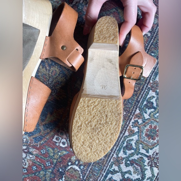 Bryr Emma Spanish Toe Mid heel size us 6 eu 36-Natural Leather - Picture 10 of 11